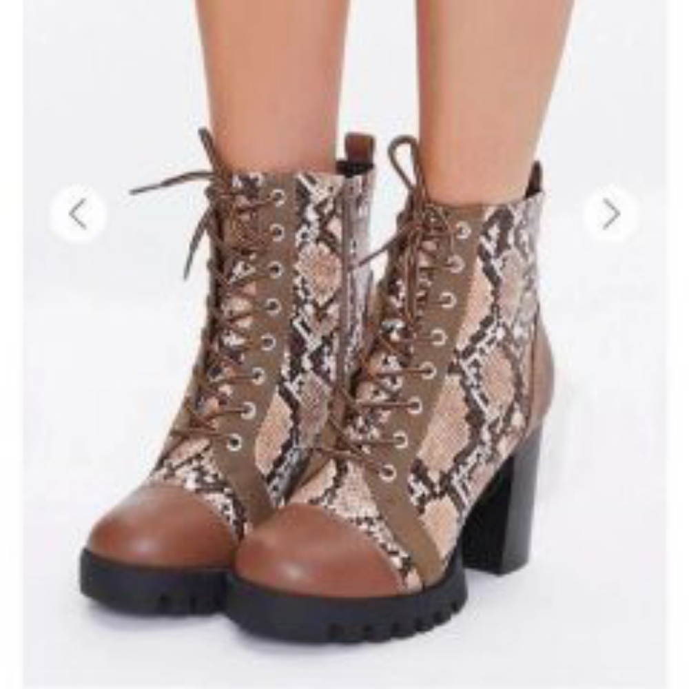 Snakeskin booties